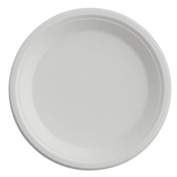 Bagasse White Round Plate (180mm/7&quot;) TP2 (Pack 50)