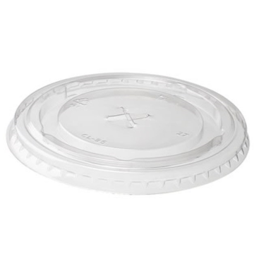Gourmet Clear Plastic Flat Lid with Straw Hole CL95X  (Pack 100)