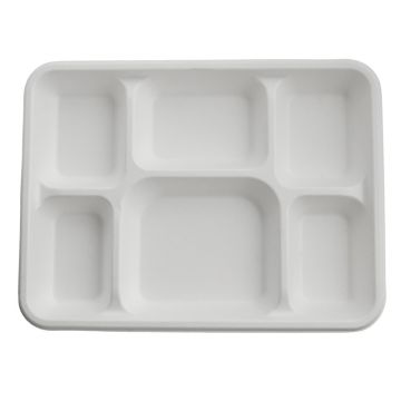 Bagasse Disposable Thali Plate 6 Comp. (Pack 25)