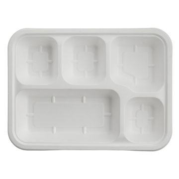 Bagasse Disposable Thali Plate 5 Comp. (Pack 50)