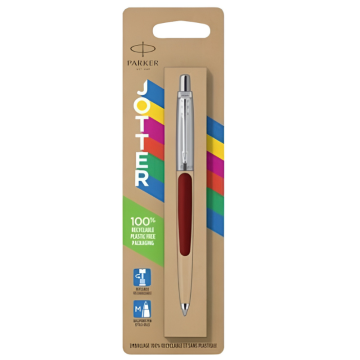 Parker Jotter Red Ballpoint Pen Medium Tip Blue