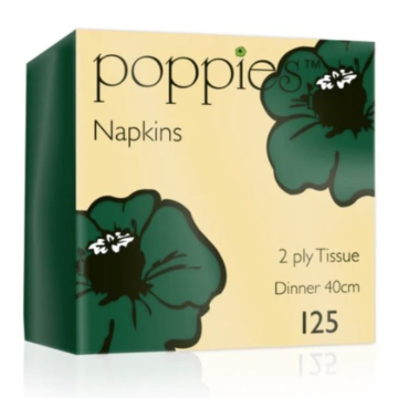 Dinner Napkin 2ply 40cm Forest Green 8 Fold (Pack 100) [100/20]