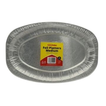 Essential Aluminium Oval Foil Platter Embossed 43cm (Pack 2)