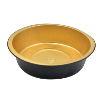 Premium Black and Gold 700ml Round Foil Container (Pack 50)