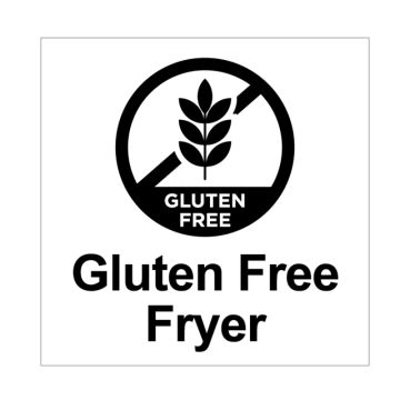 Self Adhesive Gluten Free Fryer Sign