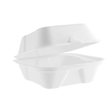Vegware Compostable 6&quot; Nourish Moulded Fibre Burger Box (Pack 50)