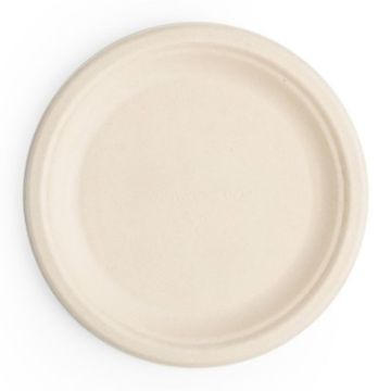 Vegware Compostable 9&quot; Nourish Moulded Fibre Plate, Natural (Pack500)