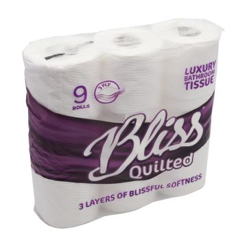 Bliss Luxury QuiltedToilet Roll Tissue 3ply (Pack 45)
