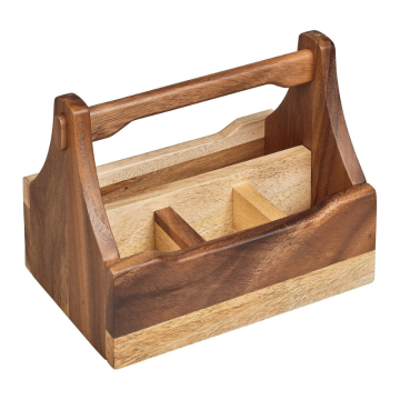 Tala 4 Compartment Table Caddy in Laquered Acacia