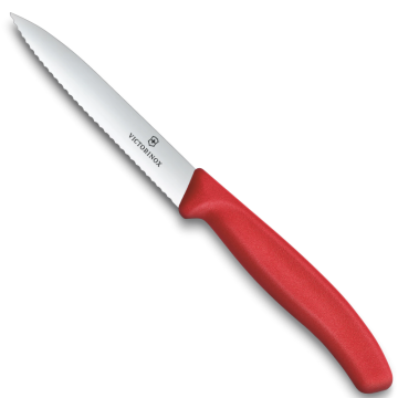 Victorinox Polypropylene Paring Knife with Pointed Tip Serrated Edge in Red 10cm