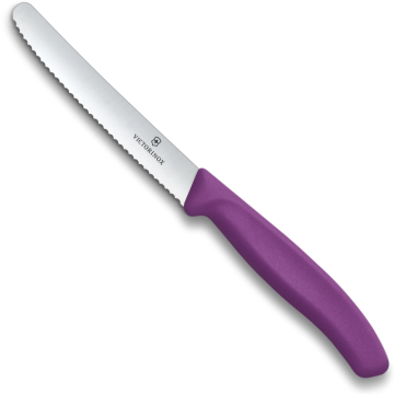 Victorinox Polypropylene Tomato Utility Knife Serrated Edge in Purple 11cm