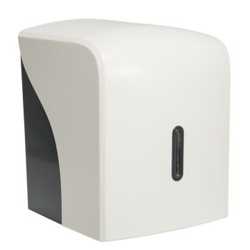 Halo White Centrefeed Blue Roll Dispenser with Graphite Insert