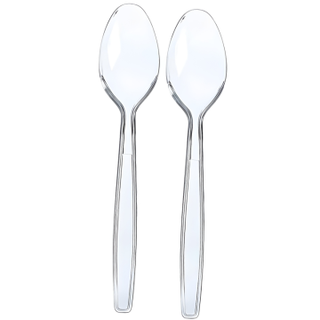 Clear Heavy Duty Plastic Disposable Tea Spoons (Pack 100)