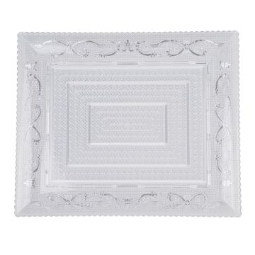 Plasticforte Crystal Plastic Serving Tray 23.5 x 28cm