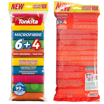 Tonkita Microfibre Cloths 6+4 Value Pack (Pack 10)