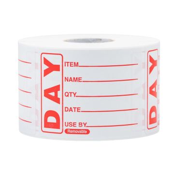 Removable Item/Date/Use By Day Labels 50 x 65mm / 2&quot; x 2.5&quot; (Pack 500)