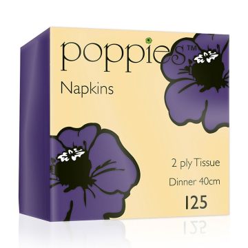 Dinner Napkin 2ply 40cm Purple (Pack 125) [125/16]