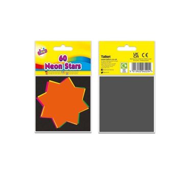Art Box 60 Fluorescent Stars 7.5 x 7.5cm (Pack 60)