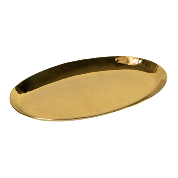 Brass Plated Hammered Oval Platter 21 x 12cm
