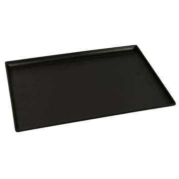 Melamine Hammered Black Rectangular Serving Platter 35x24cm
