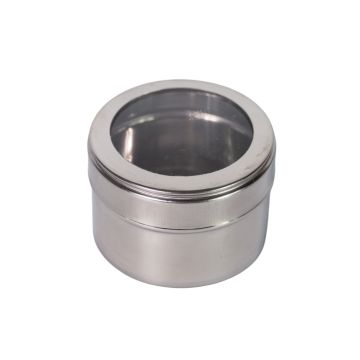 Stainless Steel Container with See Through Lid No1 6x4cm