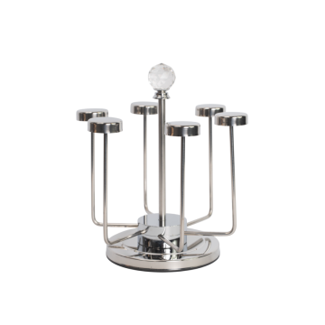 Stainless Steel Glass Holder / Stand Rotating (6 Cup)