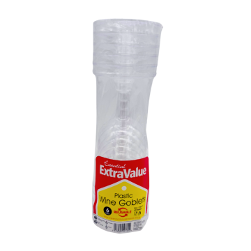 Essential Clear Disposable Wine Goblet 6oz (Pack 6)
