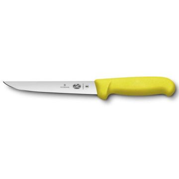 Victorinox Fibrox Handle Boning Knife Straight Wide Blade in Yellow 15cm