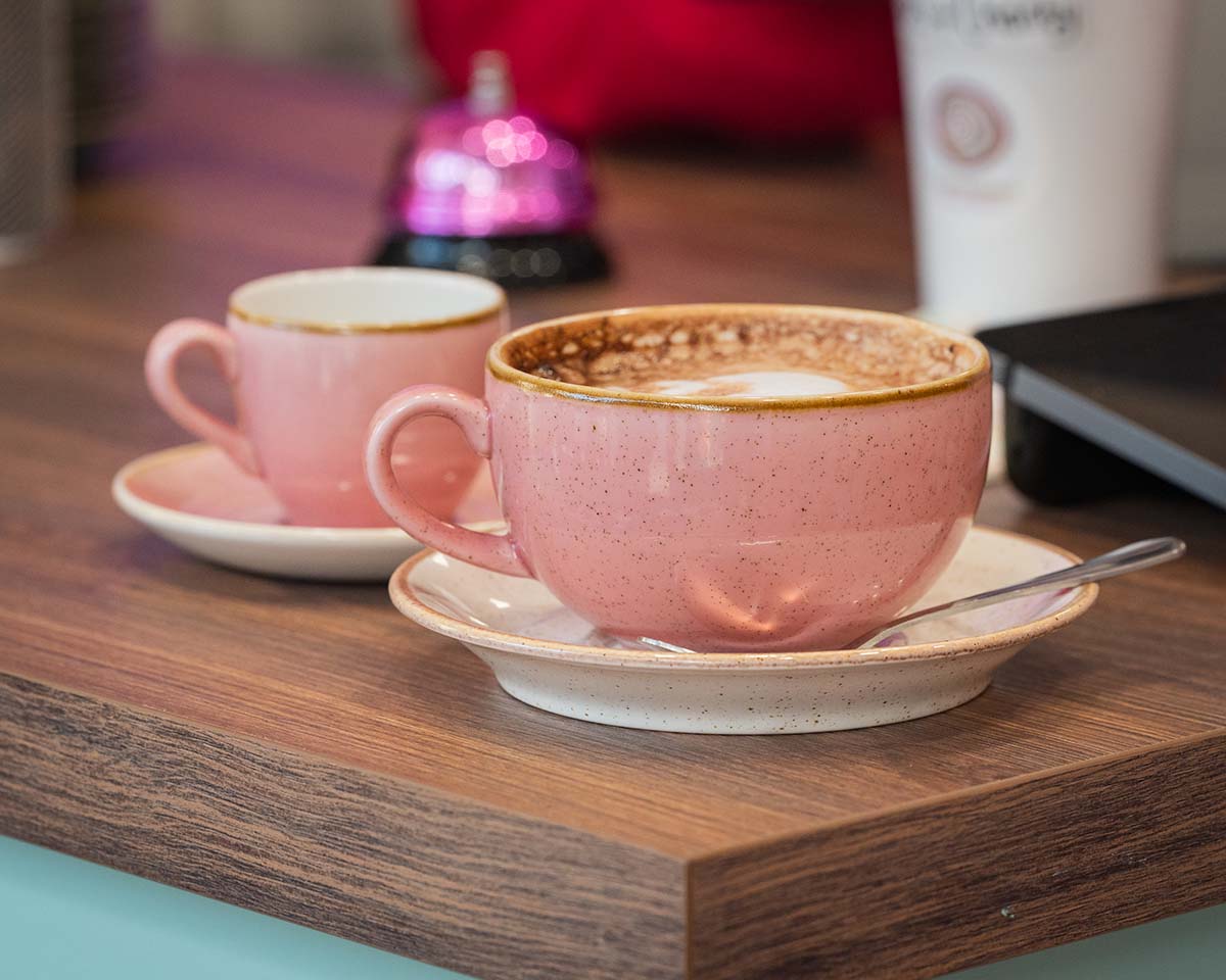 Churchill Stonecast Petal Pink cups and saucers