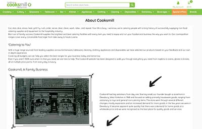 Image of the Cooksmill history page