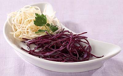 Shredded cabbage before