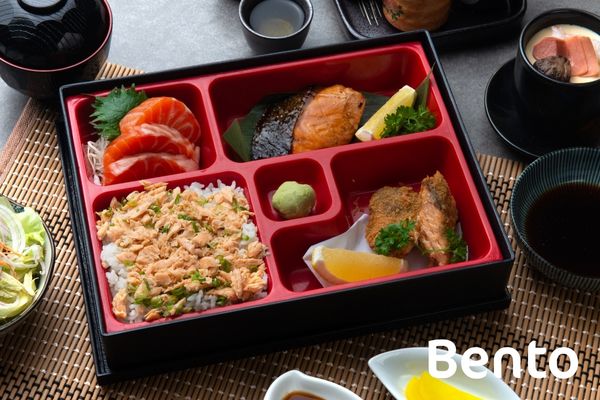 Bento box with food