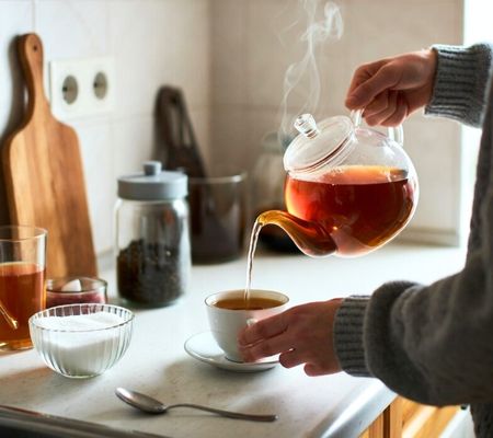 Making a cup of tea at home