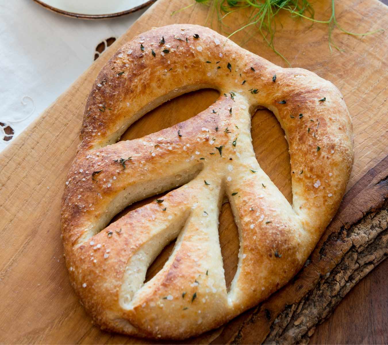 Fougasse on a table