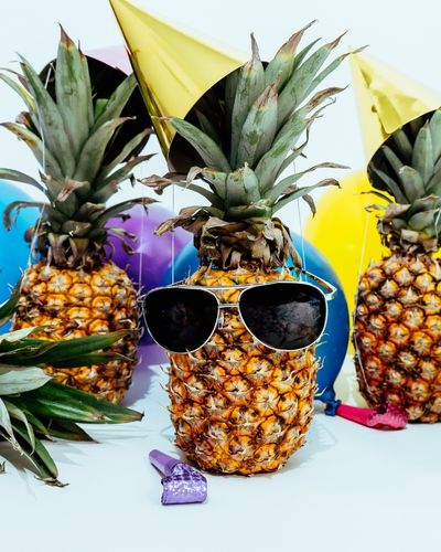 Fun pineapple with glasses on