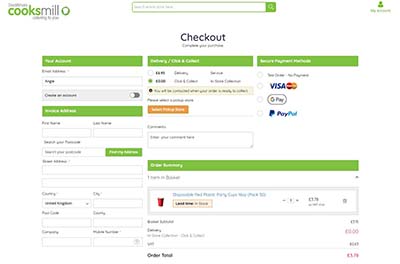 Image of a checkout page