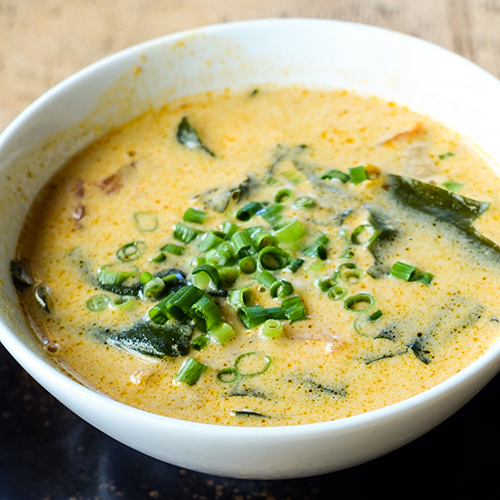 Leek and coconut milk soup
