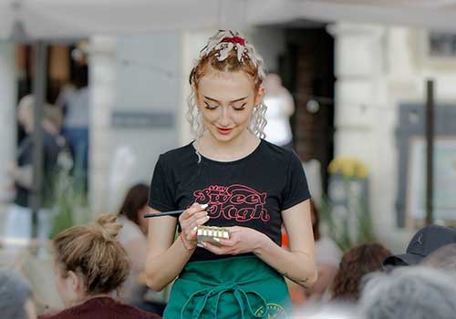 Waitress with a notepad
