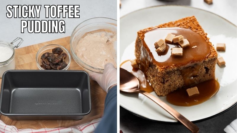 Cooking of sticky toffee pudding