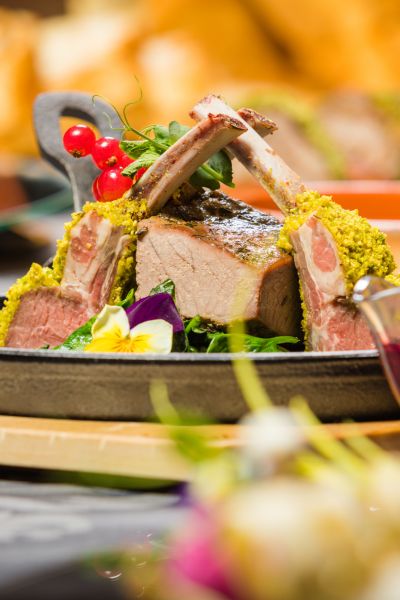 Lamb on a serving board