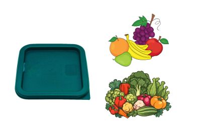 Square Food Ingredient Storage Container Lid Green Square Food Ingredient Storage Container Lid Green
