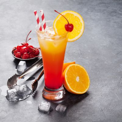 Glass of a sunrise mocktail