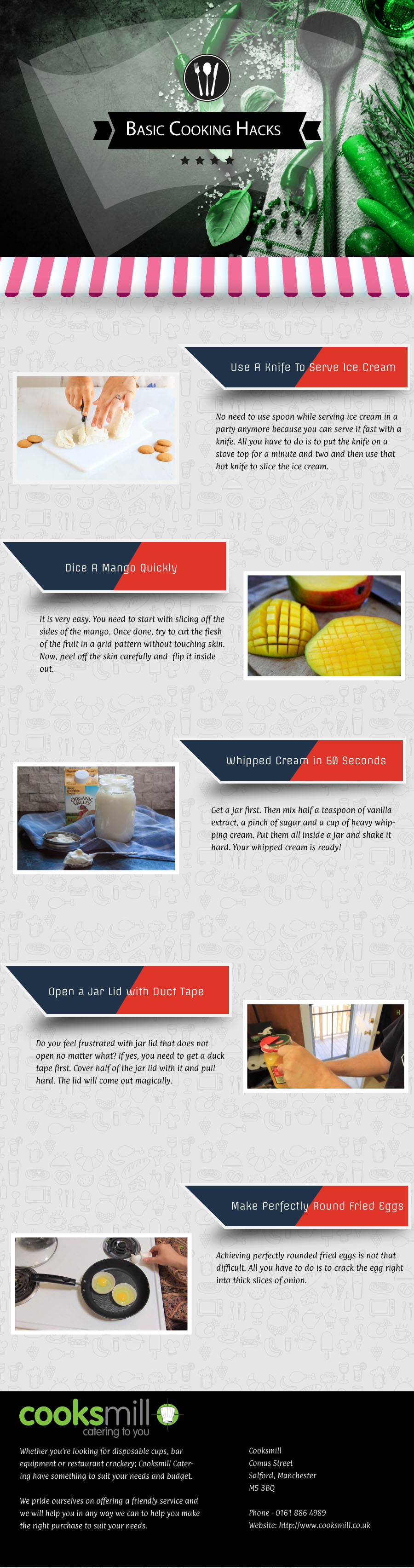Cooking hacks infographic