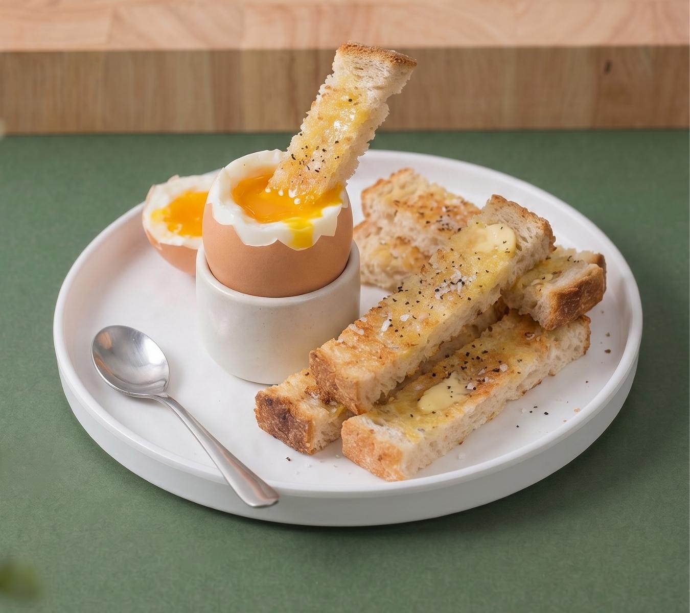 Boiled eggs with toast