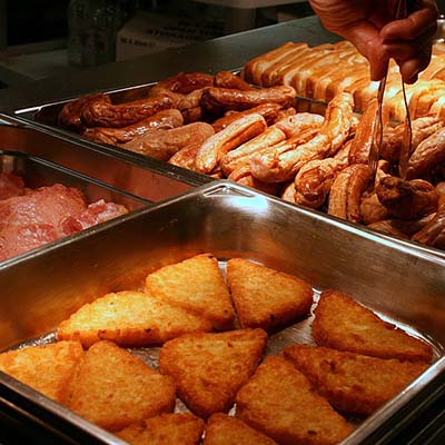 Food in a bain marie Food in a bain marie