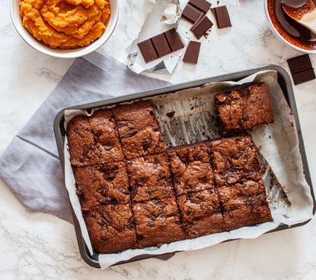 Brownies made with mashed sweet potatoes