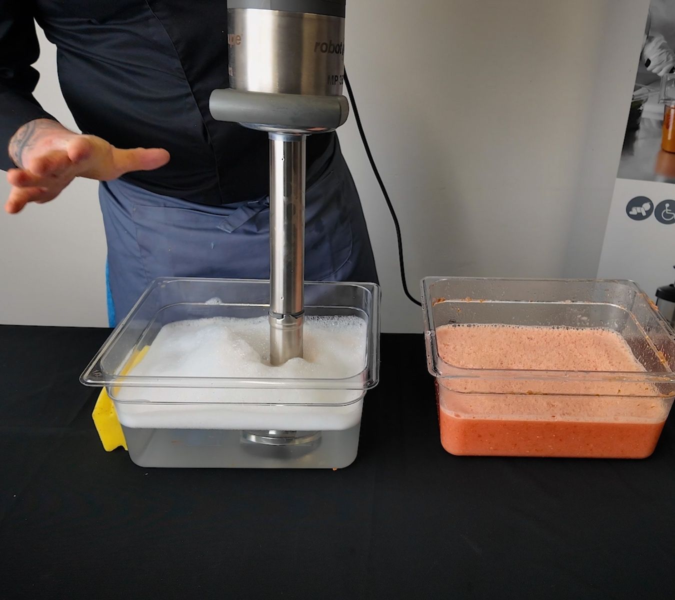 Demonstrating how to clean a Robot Coupe immersion stick blender