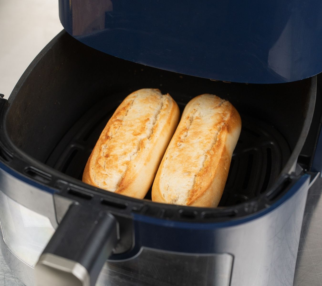 Small French sticks in an air fryer