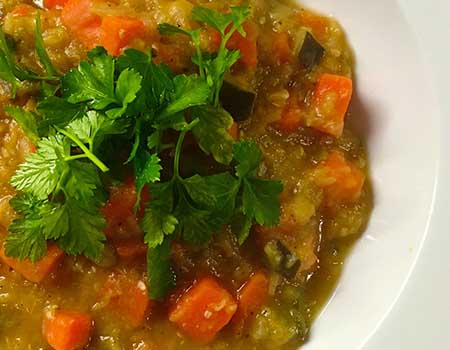 vegetable and lentil curry.