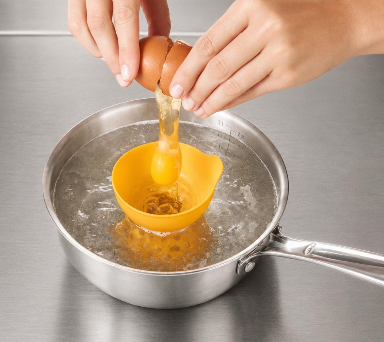 Cook using an egg poaching set from Oxo